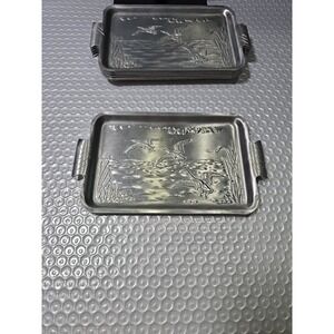 8-Piece Set Original Ducks/Geese Flying Mini Trays Snack/Serving Aluminum